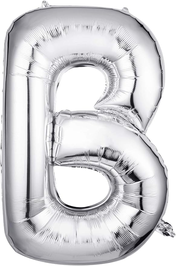 Single Aluminum Hanging Foil Film Silver Letter Balloons B 40 Inch | by FFNIU