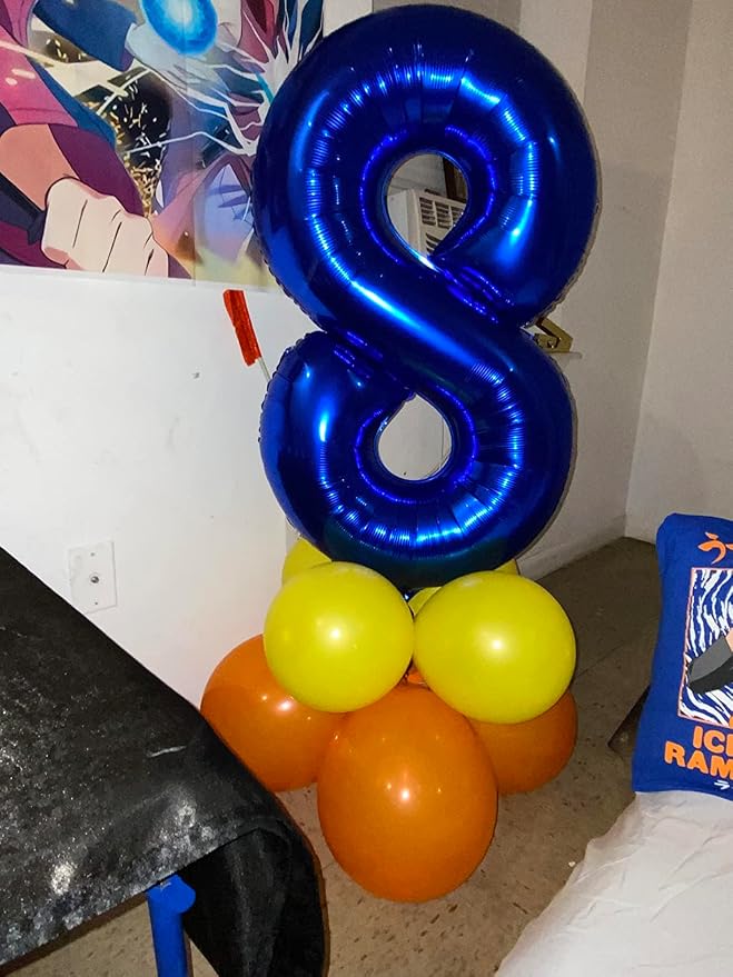 8 Balloon Numbers Birthday Decorations, 40In Navy Blue Balloons - Image 2