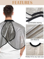 Zhanmai 4 Pieces Hair Color Shampoo Cape for Salons Waterproof Hair Washing Capes Makeup Beauty Salon Apron for Barber(Ripple)