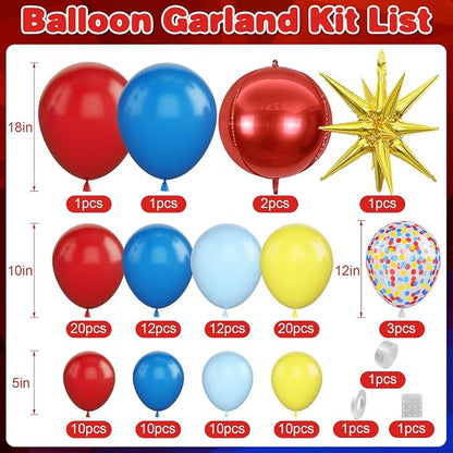 Red Blue Yellow Balloon Arch Garland Kit - Image 2