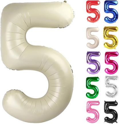 Cream Number 5 Balloon 40 Inch by IWERP
