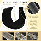 Ve Sunny Hair Extensions Ponytail Real Human Hair Wrap Around Clip in Ponytail Hair Extensions Straight Extensions Human Hair for Women Jet Black 16inch 80G