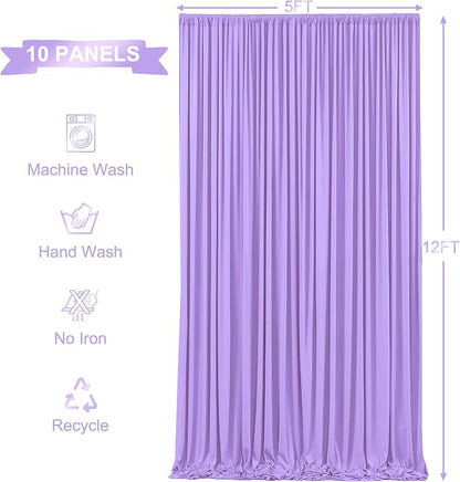10 Panels Lavender Backdrop Curtains - Image 6