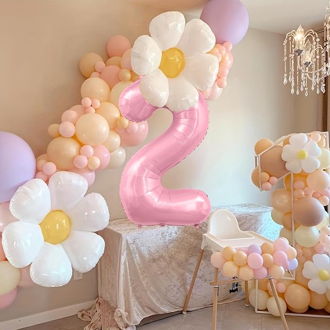 Pastel Pink 2 Balloons, 40 Inch Large Light Pink Foil Number Balloons 0-10 - Image 2