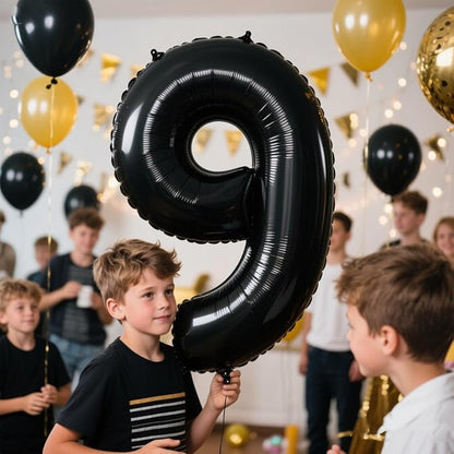 Number Balloons 9 Balloon Black - Image 2