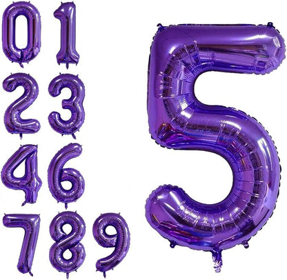 40 Inch Jumbo Purple Number 5 Balloon Giant Balloons Prom Balloons Helium Foil by RBWZQQY