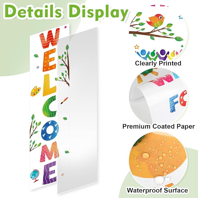 Sideim Colorful Classroom Welcome Poster Decorations, Welcome Sign - Image 3