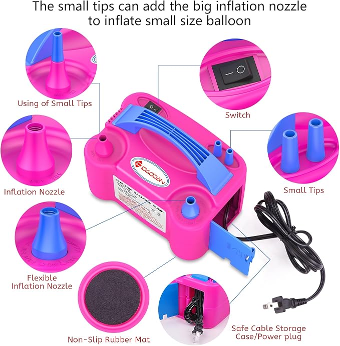 IDAODAN Electric Balloon Pump, Portable Electric Balloon Blower Machine - Image 4