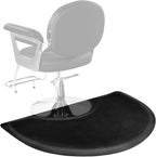 VEVOR Salon Mat for Hair Stylist, 3 x 4 FT Semi-Circle Salon Chair Mat, 1/2-inch Thickened Anti Fatigue Barber Shop Floor Mat with Round Cut Out, Easy-to-Clean PVC Surface & Anti-Trip Beveled Edges
