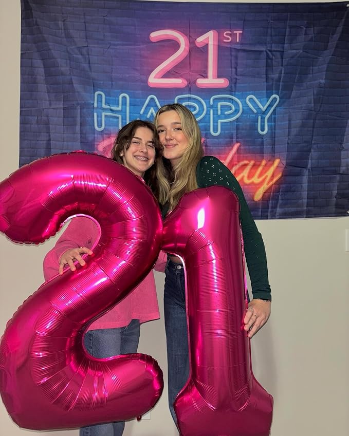 Hot Pink 21 Balloon - Image 4