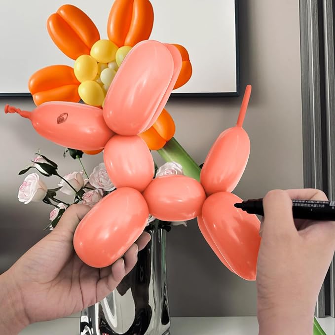 100Pcs Retro Bean Paste 260 balloons, Thickening Latex Bean Paste 260q Balloons - Image 5