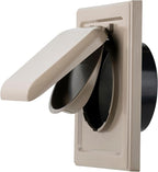 NO-PEST VENT, Exclusive Dual Door Dryer Vent Cover Outdoor 4 inch with Collar, Made in USA w Highest UV Resistant Plastic in any Outdoor Vent Cover (Wood Stock Brown, 4" Plastic WIth Collar)