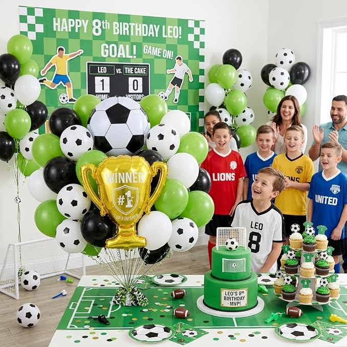 Green and Black Soccer Balloons - Image 5
