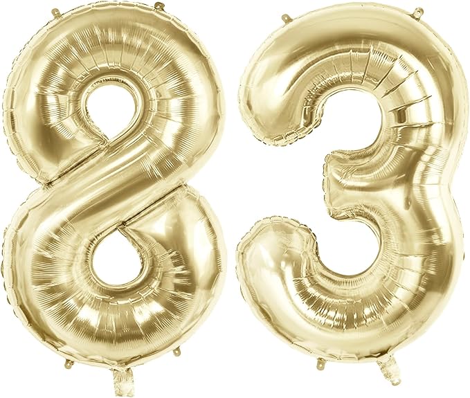 Number 83 Balloons for 83rd Birthday Party Decorations, 40 Inch 0-100 by Joycard