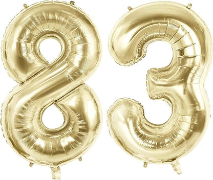 Number 83 Balloons for 83rd Birthday Party Decorations, 40 Inch 0-100 by Joycard