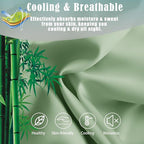 TELUS Pillow Cases King Size 2 Pack, Bamboo Rayon & Lyocell Pillowcase with Envelope Closure, Cooling Breathable Pillow Cover for Hot Sleeper & Night Sweats, 20x40 inch, Sage Green