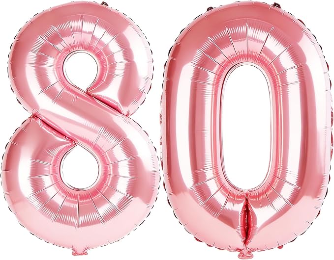 40 Inch Number 80 Balloons for 80th Birthday Party Decorations, 0-100 Jewelry by FOBELEC