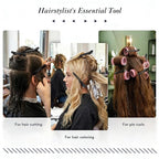 12Pcs 4.3” Long Hair Sectioning Clips, Creaseless Non-Slip Hair Styling Clips with Silicone Band, Professional Sectioning Hair Clips for Styling, Cutting and Rollers