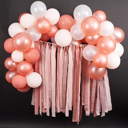 PartyWoo Rose Gold Baby Metallic Pink Crepe Paper Streamers 6pcs 492 FT | - Image 2