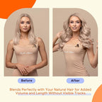 Full Shine Tape in Hair Extensions Human Hair Color 18 Ash Blonde and 613 Blonde 18 Inch Seamless Skin Weft Remy Tape Ins Human Hair Extensions 100 Grams Straight Soft and Silky 40PCS Add Length