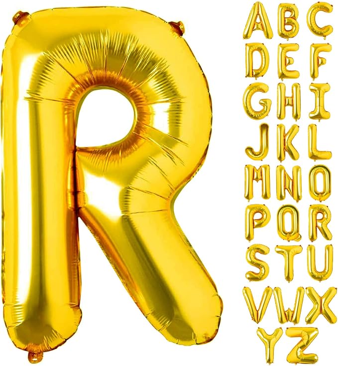 Lovoir 40 Inch Large Gold Letter R Balloons Big Size Jumbo Mylar Foil Helium by Lovoir