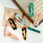 12 Pieces Acrylic Resin Marble Hair Clips Set, Decorative Pearls Hair Barrettes Sweet Decorative Bobby Pins Hairpin Headwear Hair Accessories Headwear for Women and Girls…