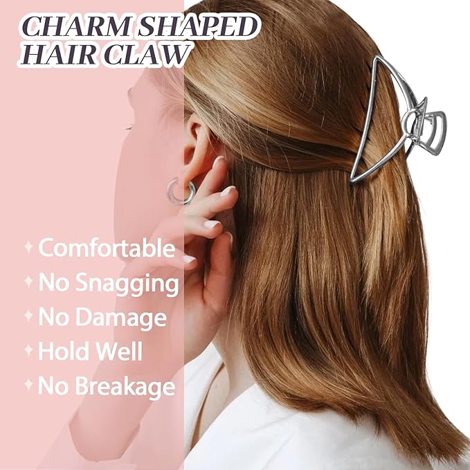 3PCS 3inch Metal Hair Clips,Metal Hair Claw Clips For Women,Hair Catch Barrette Jaw Clamp,Half Bun Hairpins for Everyday Use.(Set1)