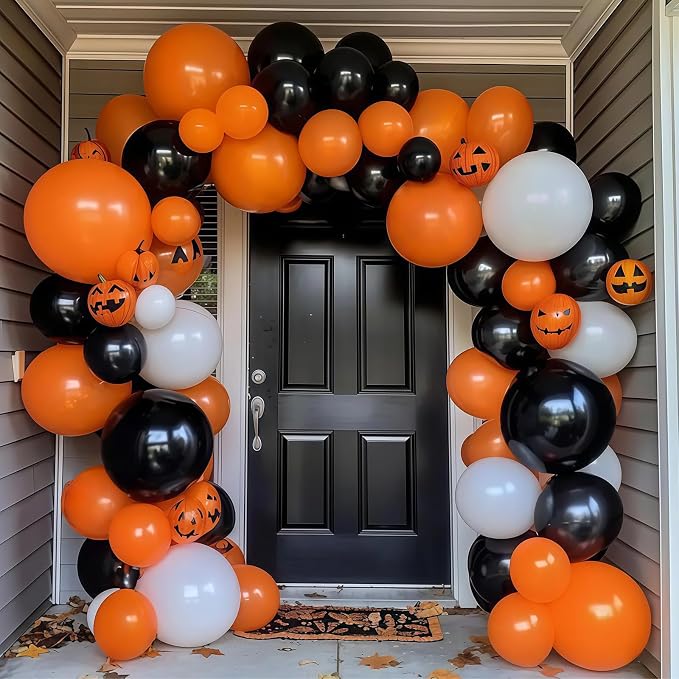 Orange Black White Balloons, 60 Packs 12 Inch Halloween Party Balloons - Image 3