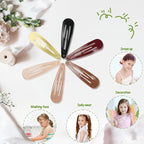 120 Pack 6 Color Snap Hair Clips | Non-Slip Snap Clips for Women & Girls | Durable Hairpins for Thick Hair, Updos, Braids & Buns | Secure Hold, Snag-Free Design