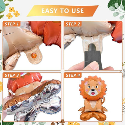 8 Pc Standing Cute Animal Foil Balloons - Image 3