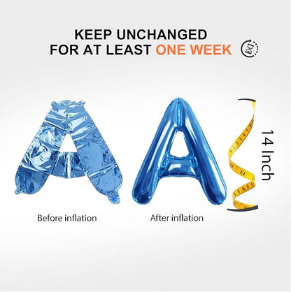 52 pcs Blue Foil Letter Balloons - Image 4