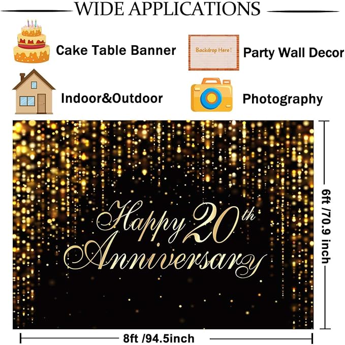 Happy 20th Anniversary Backdrop - Image 6