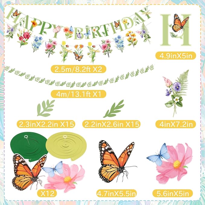 Flower Birthday Decorations, Garden Wildflower Party Decorations - Image 3