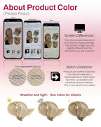 Moresoo Clip in Hair Extensions Human Hair Blonde with Brown Human Hair Extensions Clip ins Golden Brown with Medium Blonde to Add Highlights for Women Short 80g/5pcs Double Weft 14in