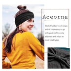 Wide Headbands Stretch Turban Knotted Hairbands Elastic Yoga Workout Sweatband Running Sport Head Scarf Large African Head Wraps for Women 4 Pcs (Set D)