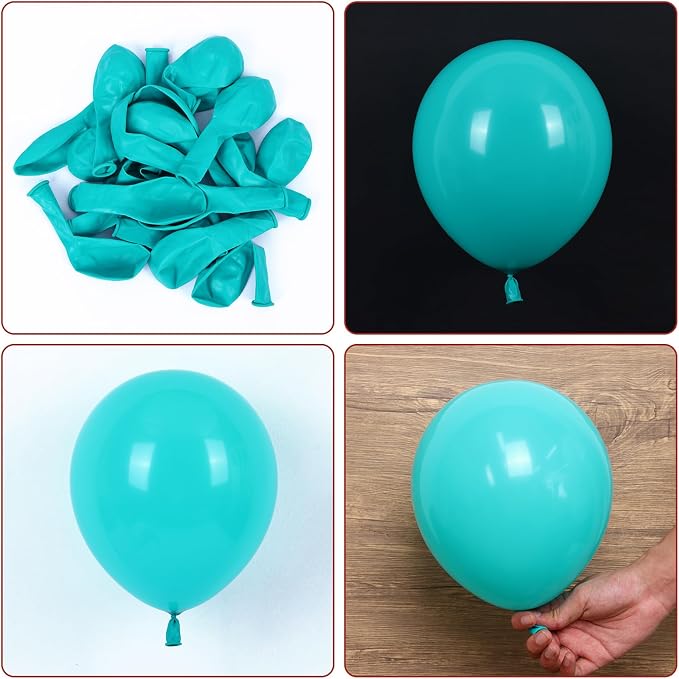 RUBFAC Teal Blue Balloons 129pcs Different Sizes 18 12 10 5 Inch | Latex - Image 3