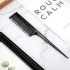 Leinuosen 3 Pcs Triple Teasing Comb Rat Tail Tool Tease Layers Pintail Comb for Women Back Root Teaser Adding Volume Structure Styling(Black)