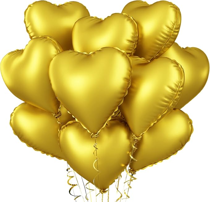 Foil Heart Balloons Gold by BIAPIAN