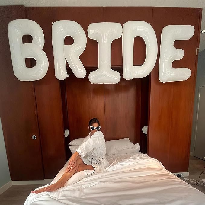40 Inch White BRIDE Balloons Bachelorette Bridal Shower Large White Bride - Image 6
