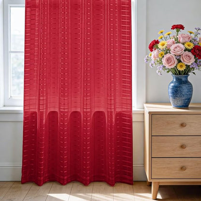 SpaceDresser Check Sheer Curtains 63 Inches Long - Image 3