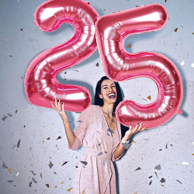 40 Inch Giant Hot Pink Number Balloon, Mylar Foil Helium Hot Pink Balloons - Image 6