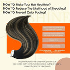 Full Shine Balayage Tape in Hair Extensions Human Hair Color 1B Off Black Fading to 27 Honey Blonde And 1B Black Tape ins Human Hair Extensions 12Inch Invisible Seamless Extension 30G 20Pcs for Women