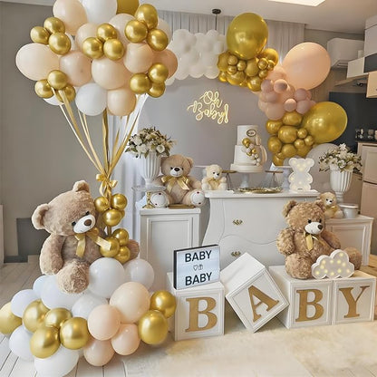 100pcs Gold Metallic Balloons 12 inch Chrome Latex Round Helium balloon | Gold - Image 6