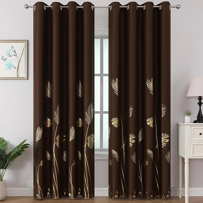 Brown Blackout Curtains for Living Room 90 Inch Length 2 Panels Set, Room by ESTELARTEXTILER