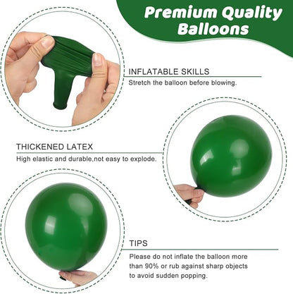 RUBFAC 135pcs Dark Green Balloons Different Sizes 18 12 10 5 Inch - Image 3