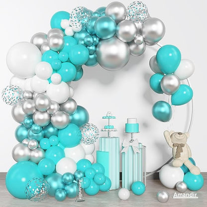 Amandir 153Pcs Teal Balloons Arch Garland Kit Different Size 18 12 10 5Inch | by Amandir