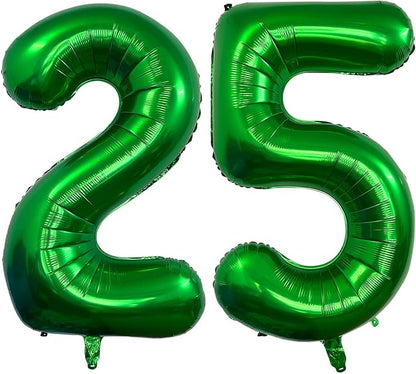 Number 25 Dark Green Balloons 40 Inch Giant Green 25 or 52 Numer Foil Helium by LHOAVWE