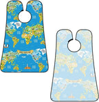 Beard Trimming Catcher Apron, Waterproof Non-Stick Grooming Bib for Shaving, Ideal for Men Dad Father’s Day, Animal World Map Shave Bib