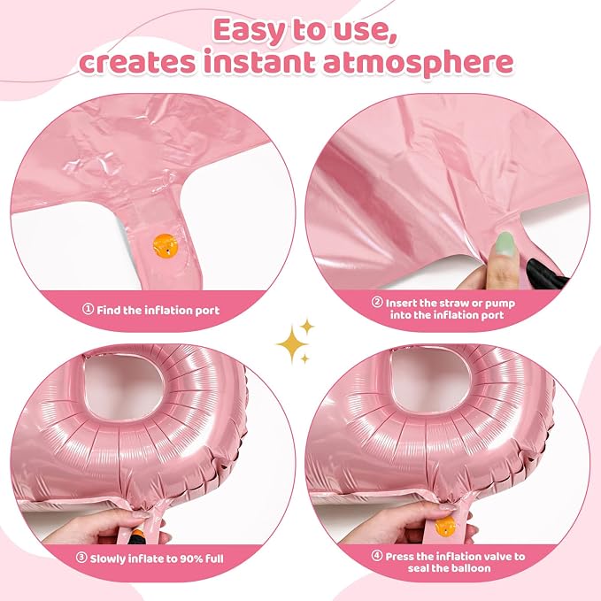 Pink HOME Balloons, 40 Inch HOME Letter Balloons Pink Home Balloon Banner - Image 3