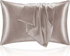 BEDELITE Satin Pillowcase for Hair and Skin, Super Soft and Cooling Similar to Silk Pillow Cases 2 Pack with Envelope Closure, Gift for Women Men(20"x30" Queen Size, Rose Taupe)